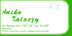 aniko kaloczy business card